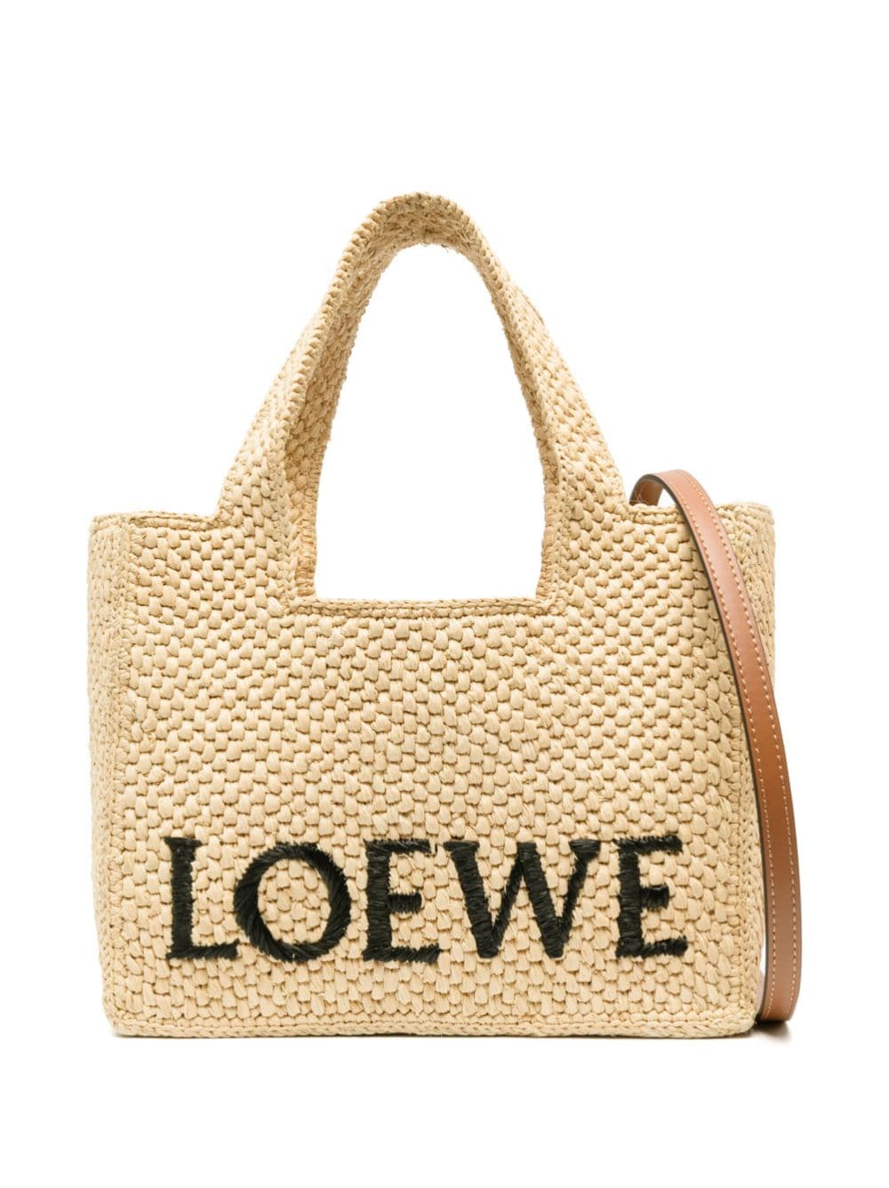 Loewe LOEWE- Loewe Font Small Raffia Tote Bag