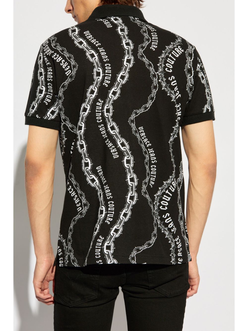 Versace Jeans Couture VERSACE JEANS COUTURE- Short Sleeve Polo Shirt With Print