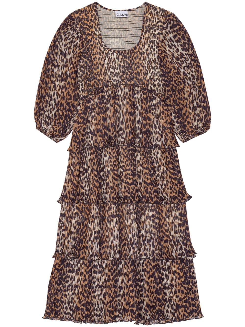 Ganni GANNI- Leopard Print Midi Dress