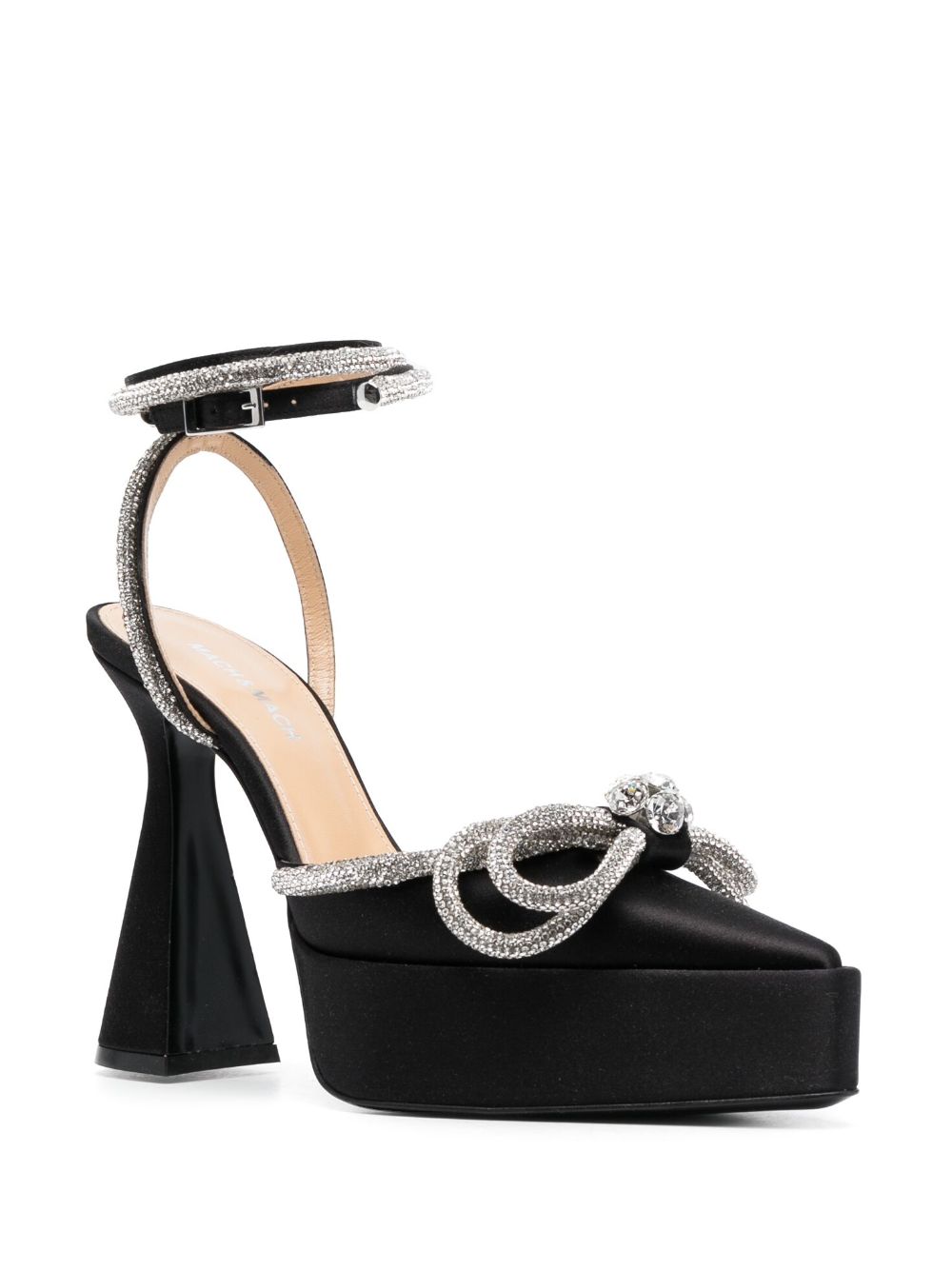 Mach & Mach MACH & MACH- Double Bow Satin Platform Sandals