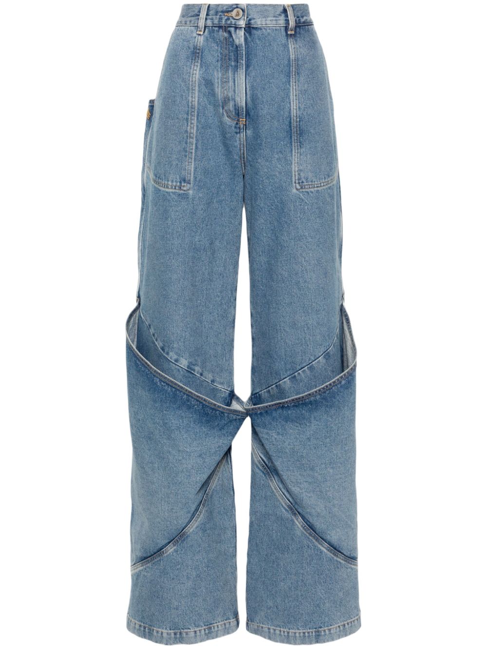 The Attico THE ATTICO- Wide-leg Denim Cotton Jeans