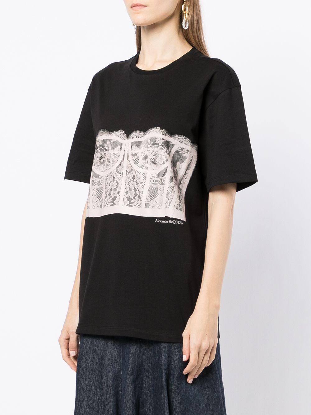 Alexander McQueen ALEXANDER MCQUEEN- Lace Corset T-shirt