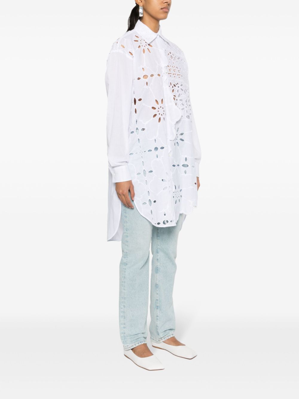 Ermanno Scervino ERMANNO SCERVINO- Lace Cotton Oversized Shirt