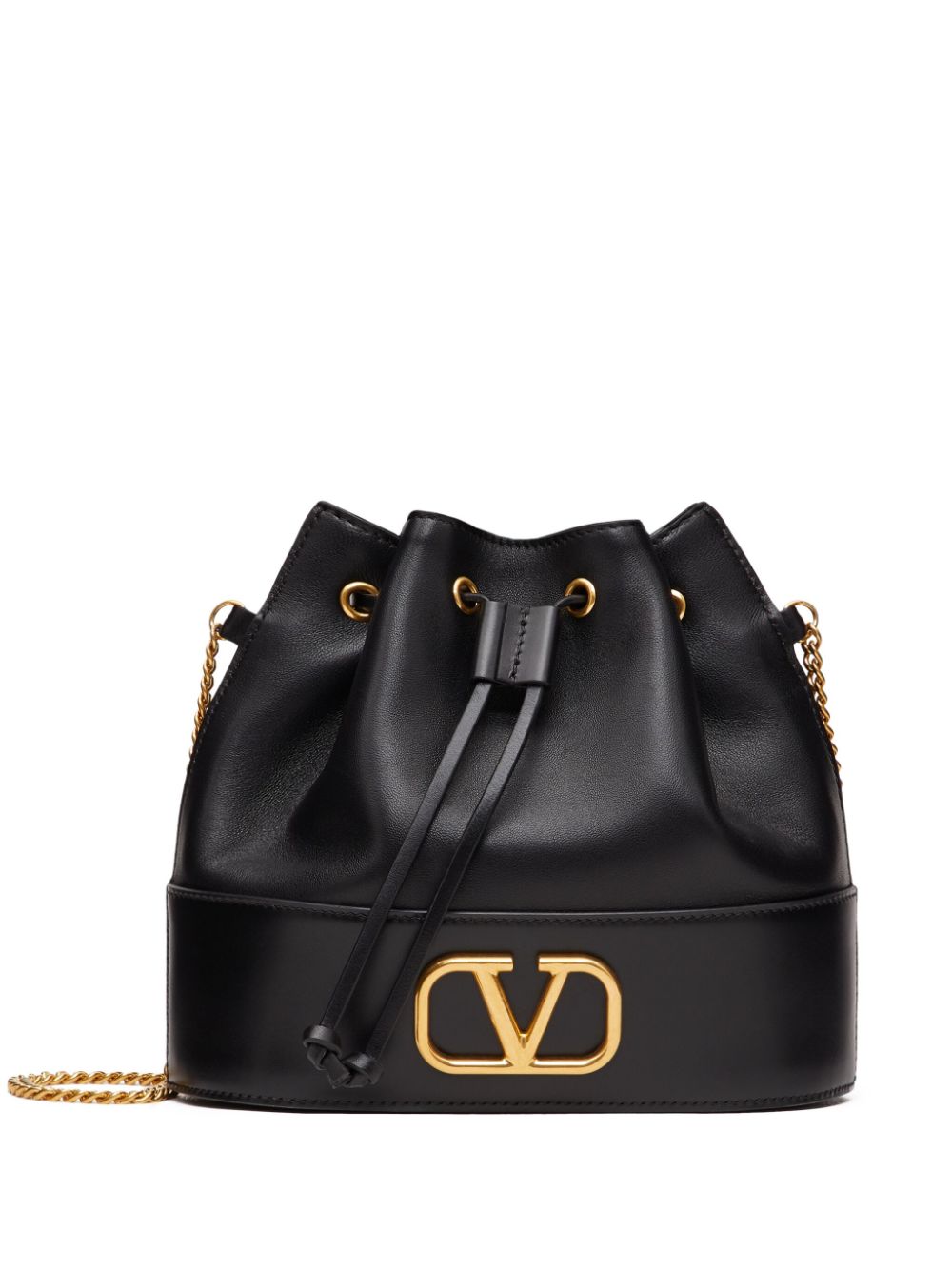 VALENTINO GARAVANI VALENTINO GARAVANI- Vlogo Signature Mini Leather Bucket Bag