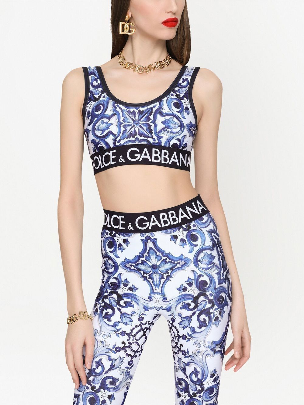 Dolce & Gabbana DOLCE & GABBANA- Maiolica Printed Jersey Top