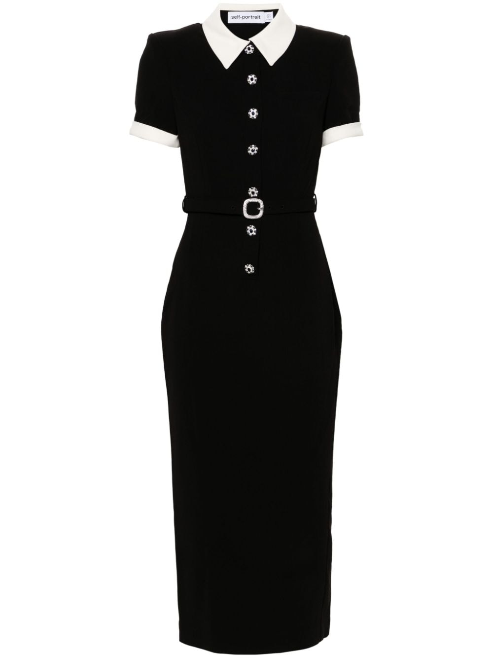  SELF PORTRAIT- Belted Long Polo Dress