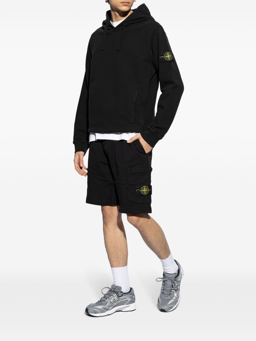 Stone Island STONE ISLAND- Logo Cotton Hoodie