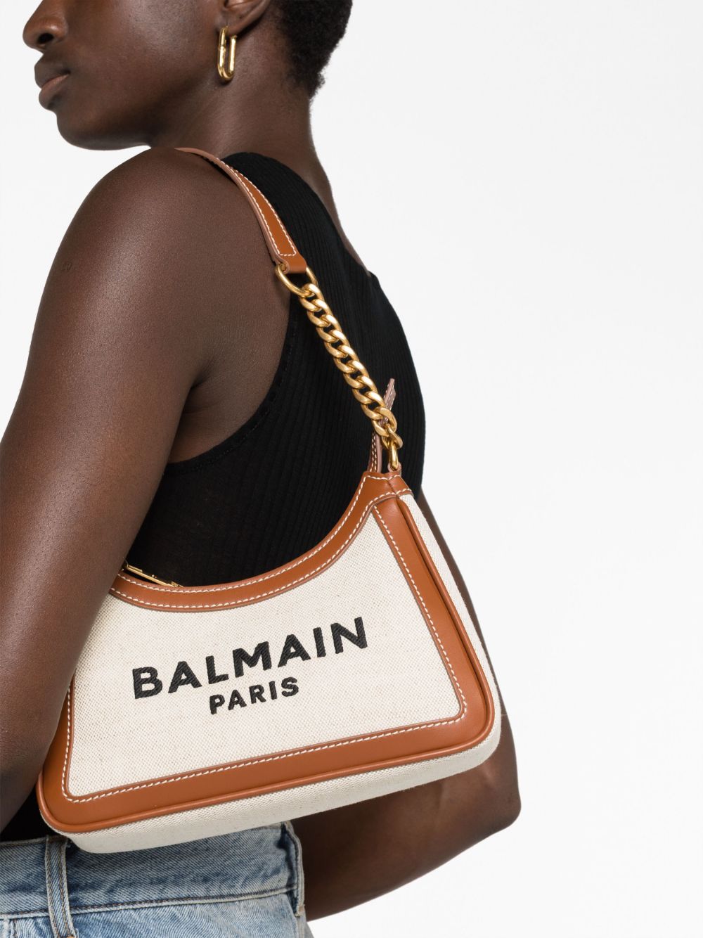 Balmain BALMAIN- B-army Canvas And Leather Shoulder Bag