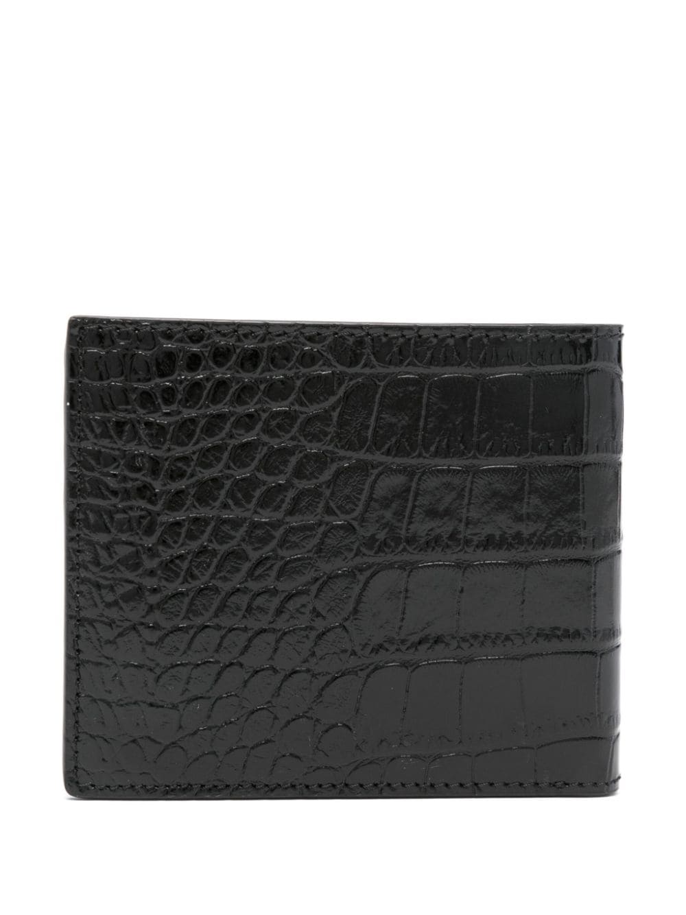 Tom Ford TOM FORD- Shiny Printed Croc T Line Classic Bifold Wallet