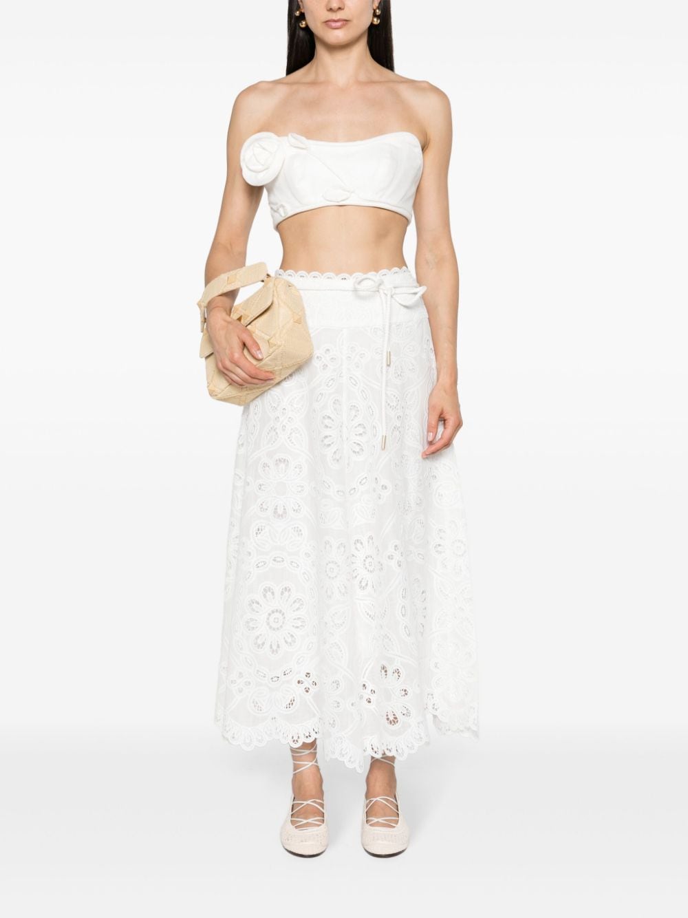 Zimmermann ZIMMERMANN- Embroidered Cotton Long Skirt