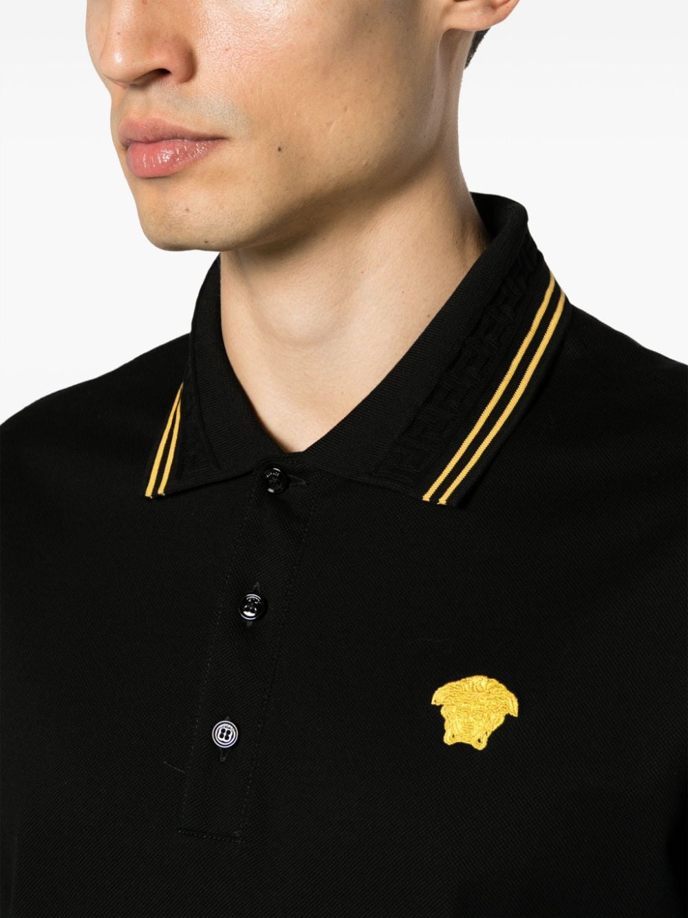 Versace VERSACE- Logo Piquet Polo Shirt