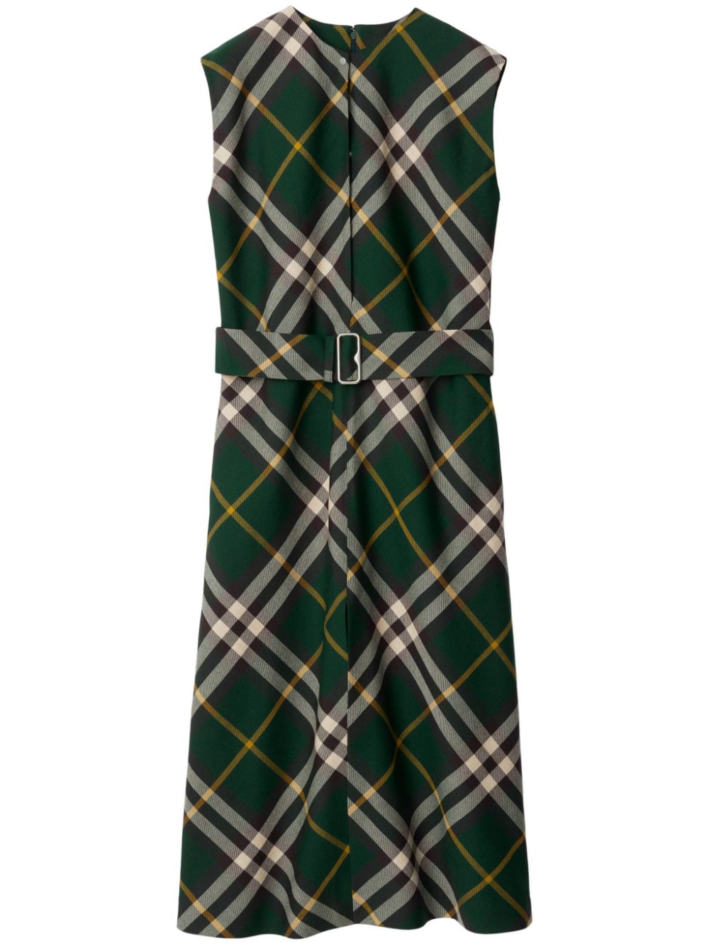 Burberry BURBERRY- Check Motif Wool Midi Dress