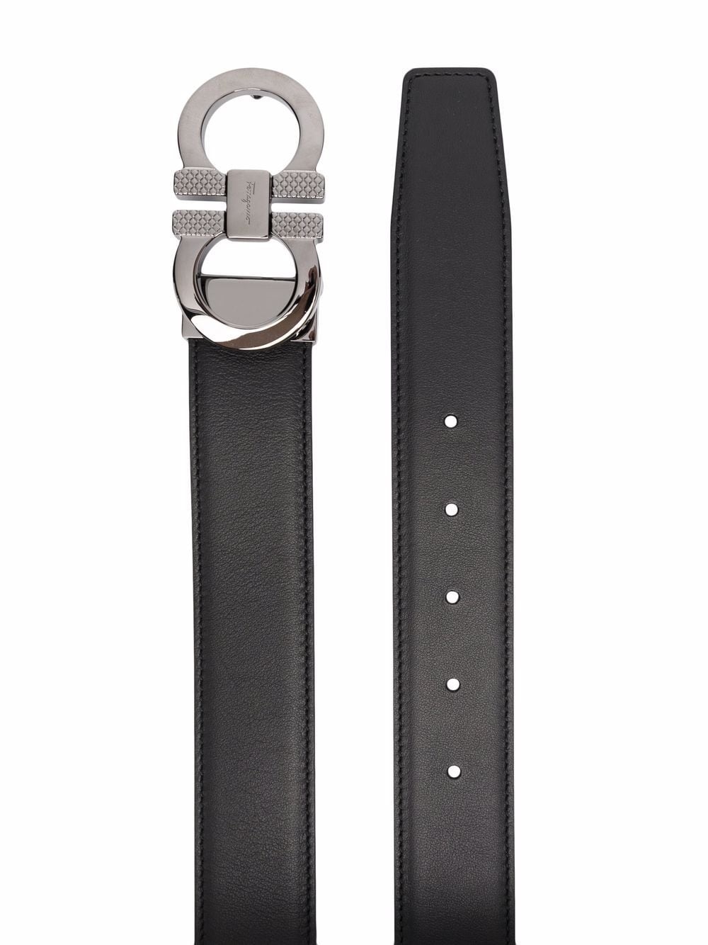 Ferragamo FERRAGAMO- Gancini Leather Reversible Belt