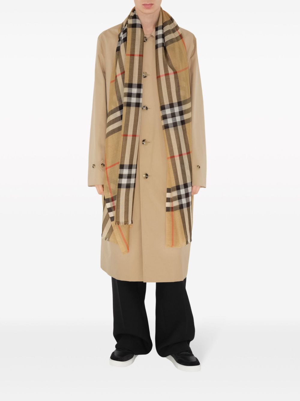 Burberry BURBERRY- Check Wool And Silk Blend Scarf