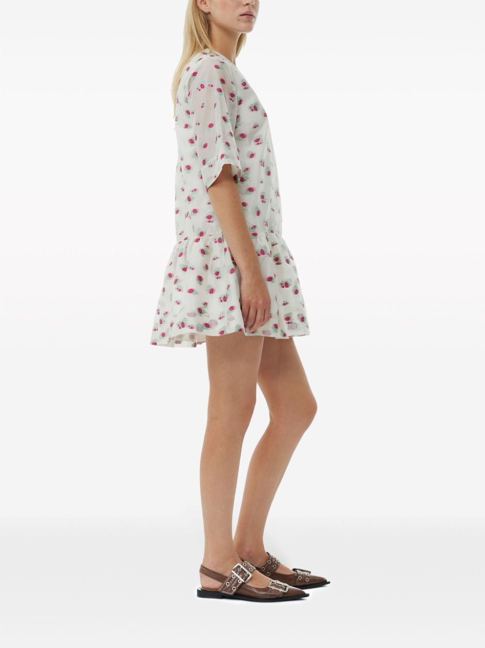 Ganni GANNI- Organza Jacquard Mini Dress