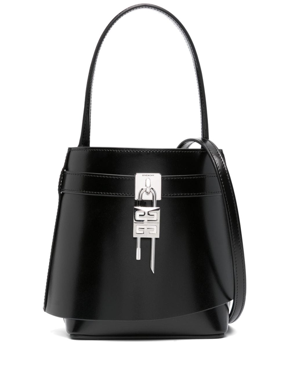 Givenchy GIVENCHY- Shark Lock Leather Bucket Bag