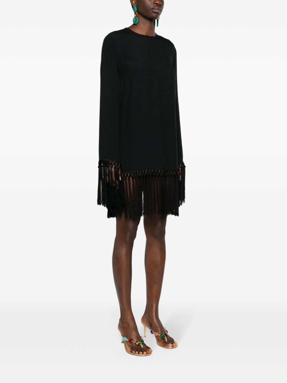 Taller Marmo TALLER MARMO- Claudia Fringed Crêpe Mini Dress