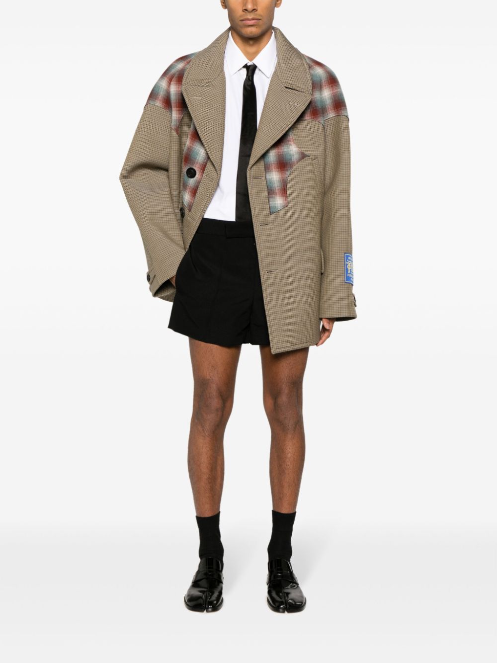 Maison Margiela MAISON MARGIELA- Pendleton Detail Wool Blend Caban Coat