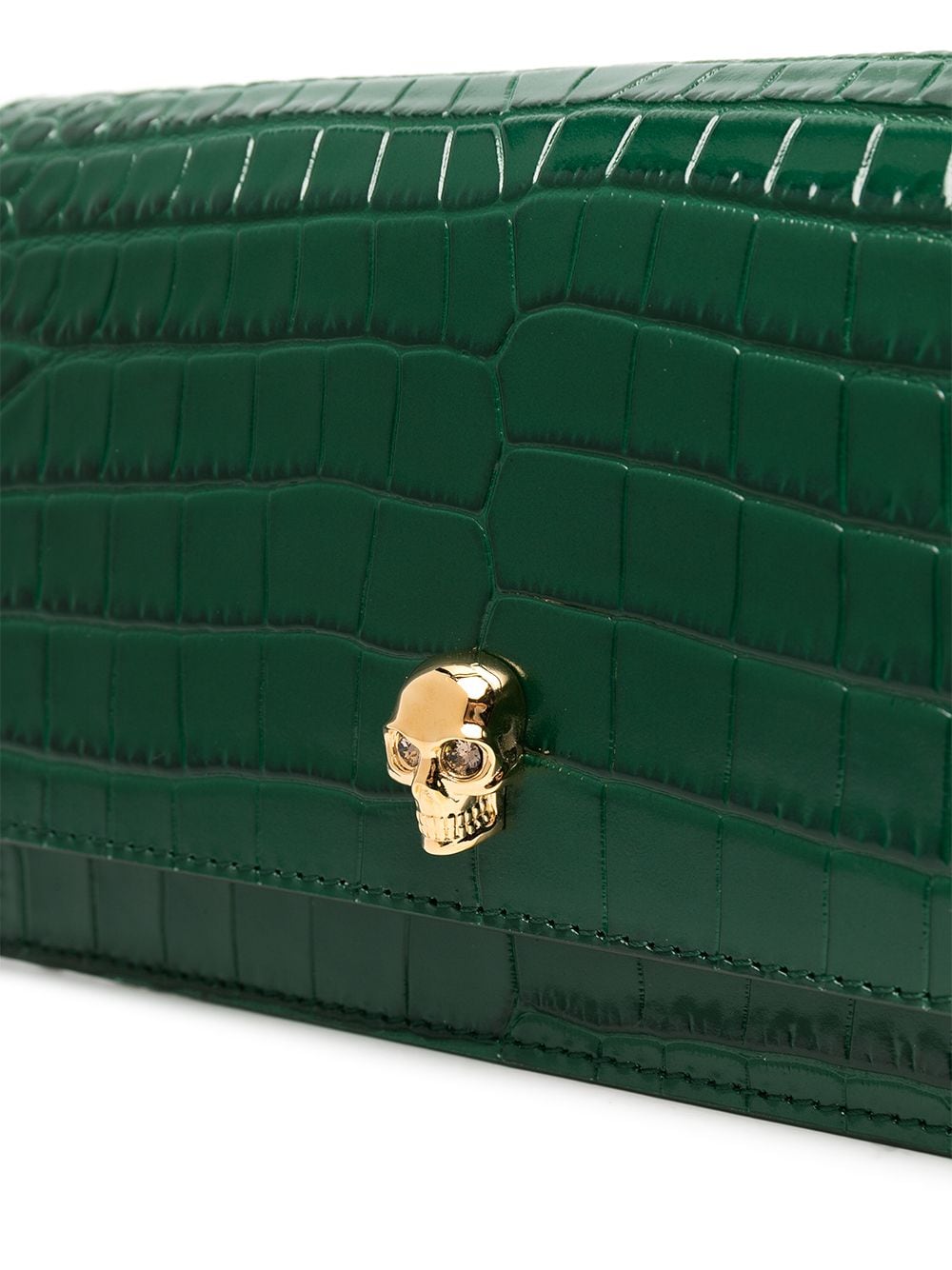 Alexander McQueen ALEXANDER MCQUEEN- Skull Crocodile-effect Leather Mini Bag