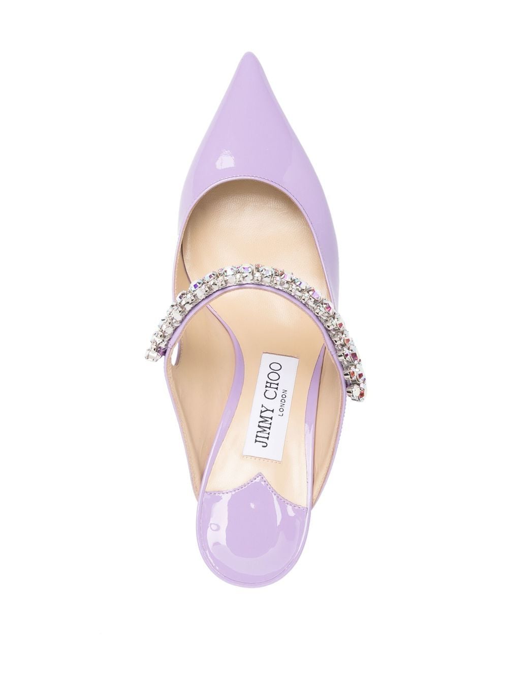 Jimmy Choo JIMMY CHOO- Bing 65 Crystal Strap Patent Leather Mules