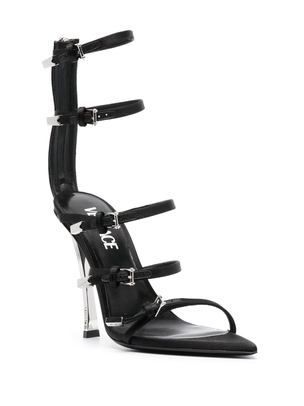 Versace VERSACE- Leather Heel Sandals