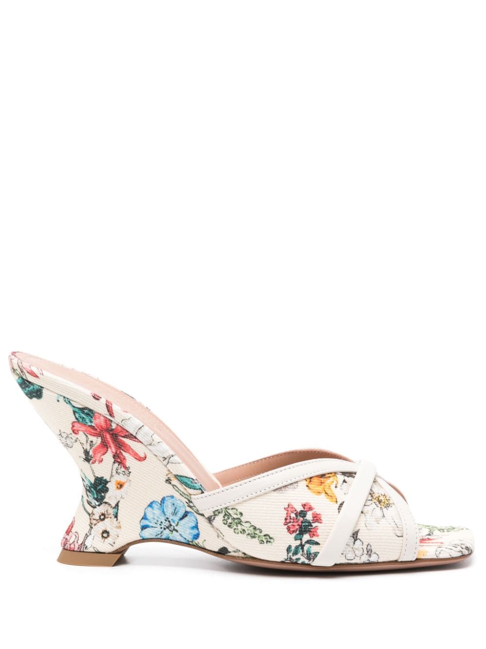 Malone Souliers MALONE SOULIERS- Perla Wedge 85 Printed Canvas Mules