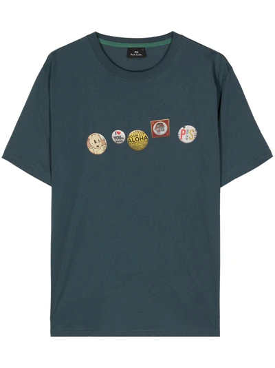 Ps Paul Smith PS PAUL SMITH- Badges Print Cotton T-shirt