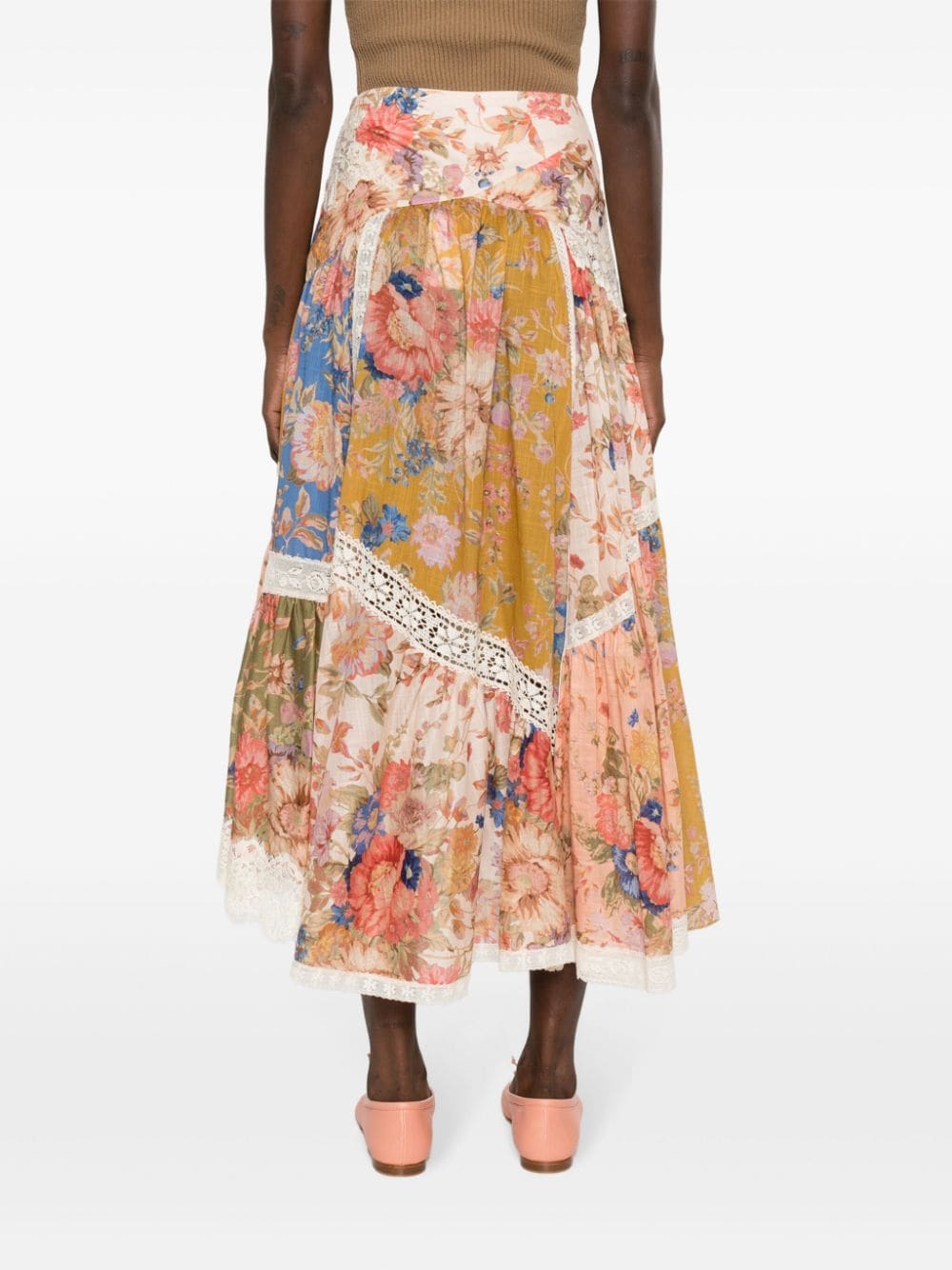 Zimmermann ZIMMERMANN- Floral Print Cotton Midi Skirt