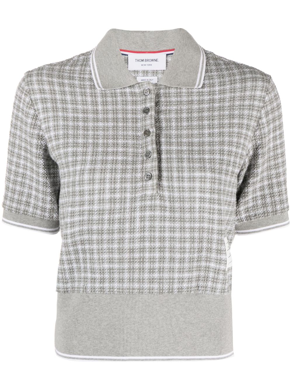 Thom Browne THOM BROWNE- Tweed Cotton Polo Shirt