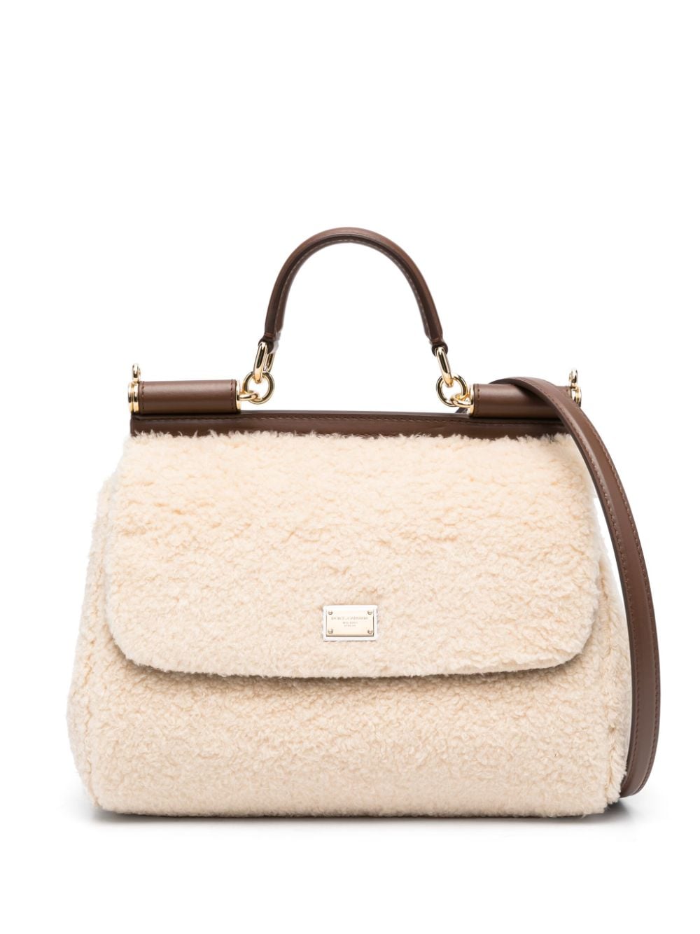 Dolce & Gabbana DOLCE & GABBANA- Sicily Shearling Large Tote Bag