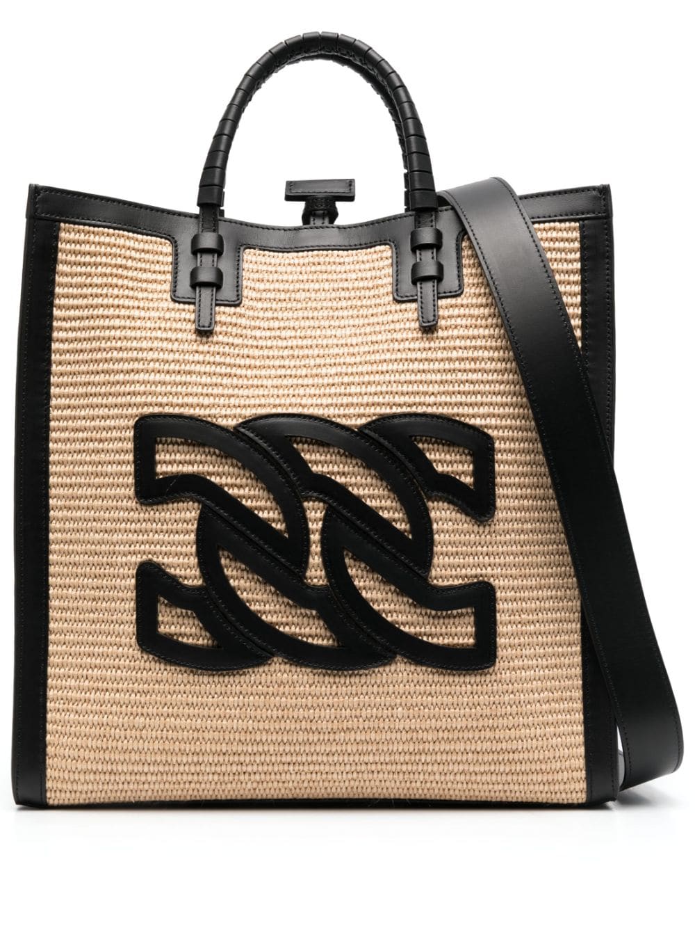 Casadei CASADEI- Beauriva Raffia And Leather Tote Bag