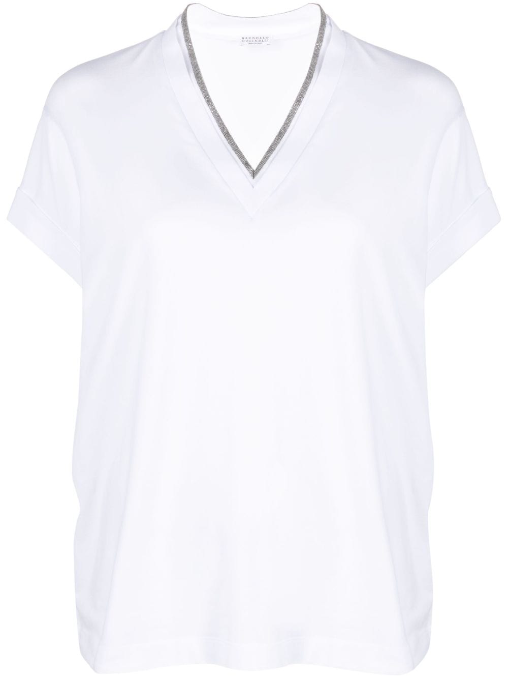 Brunello Cucinelli BRUNELLO CUCINELLI- V-neck Cotton T-shirt