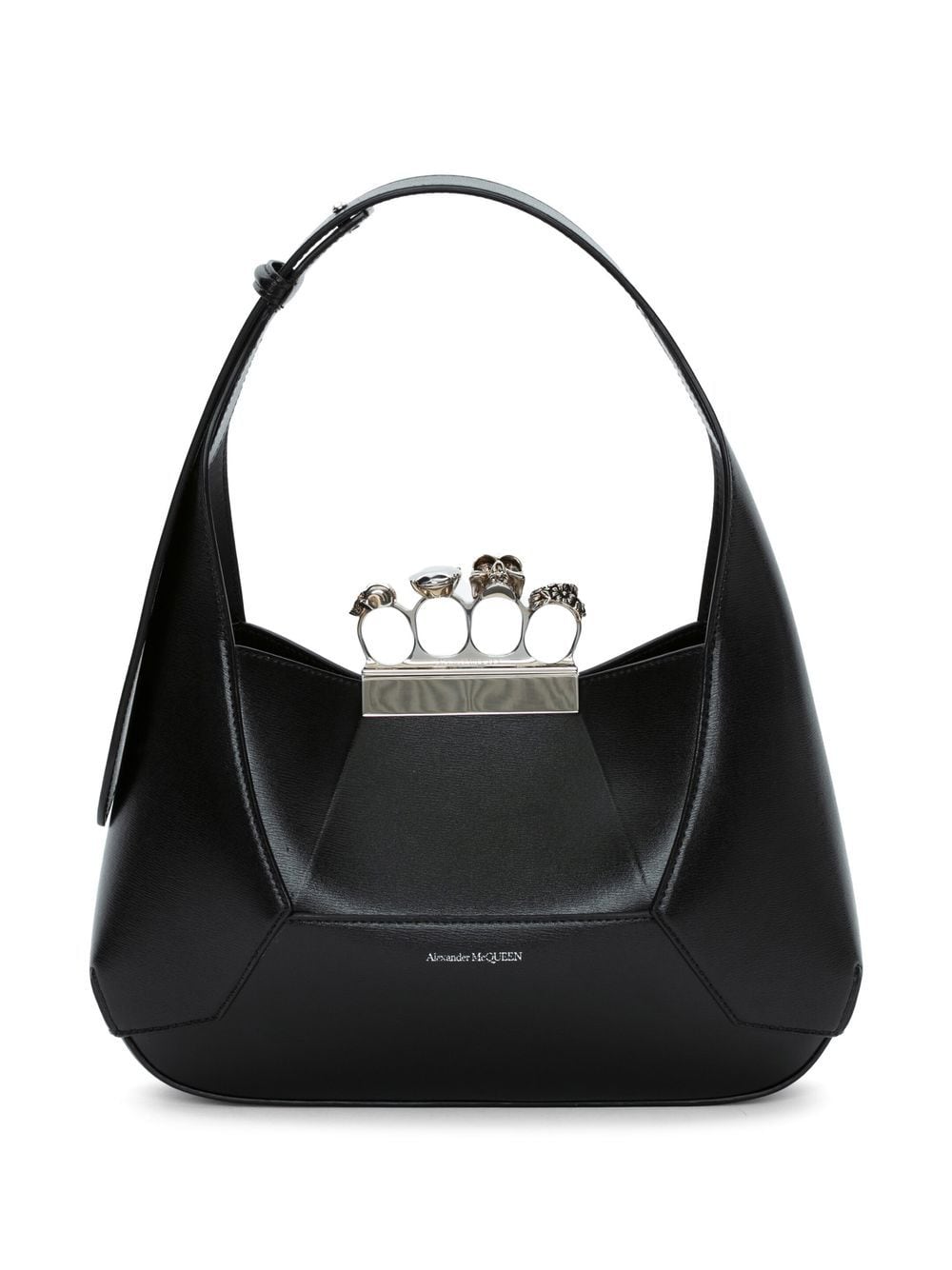 Alexander McQueen ALEXANDER MCQUEEN- The Jewelled Hobo Leather Shoulder Bag