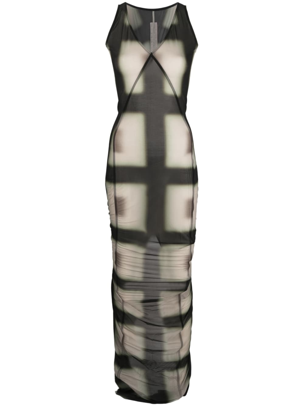 Rick Owens RICK OWENS- V-neck Printed Long Dress