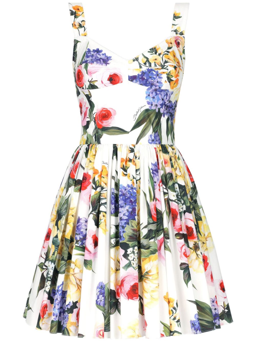 Dolce & Gabbana DOLCE & GABBANA- Flower Print Cotton Mini Dress