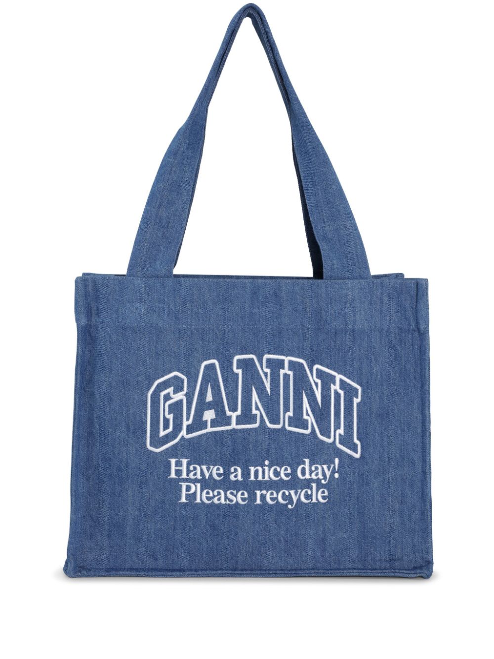 Ganni GANNI- Denim Cotton Tote Bag