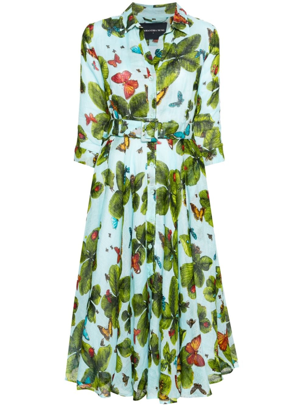 Samantha Sung SAMANTHA SUNG- Butterfly Print Shirt Dress