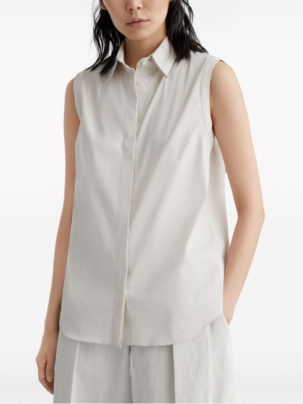 Brunello Cucinelli BRUNELLO CUCINELLI- Cotton Sleeveless Shirt