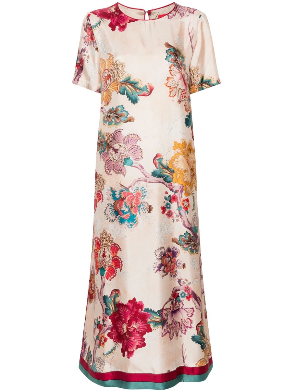 For restless sleepers FOR RESTLESS SLEEPERS- Printed Silk Long Dress