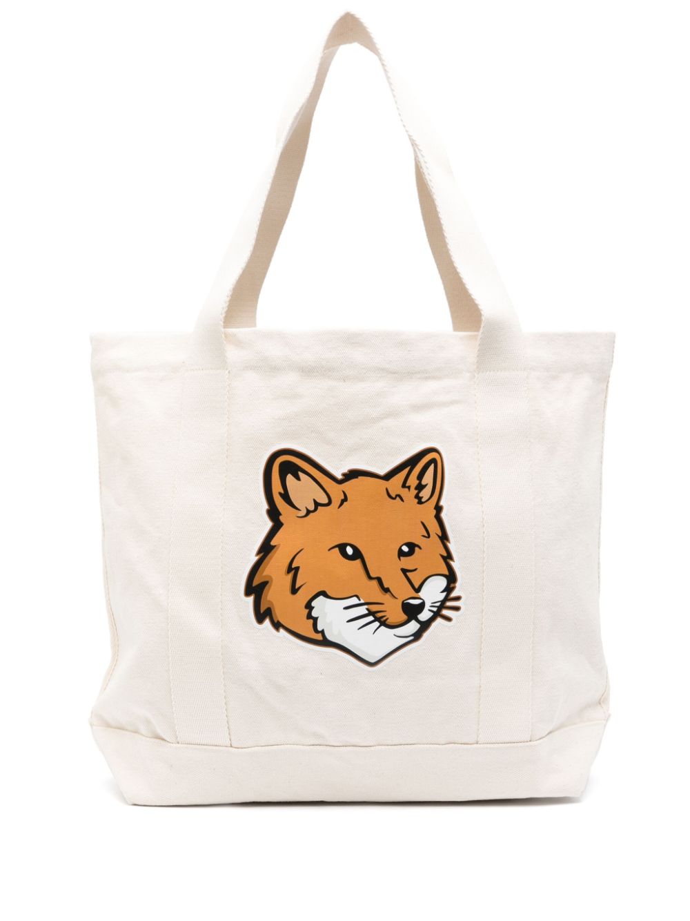  MAISON KITSUNE'- Fox Head Cotton Tote Bag