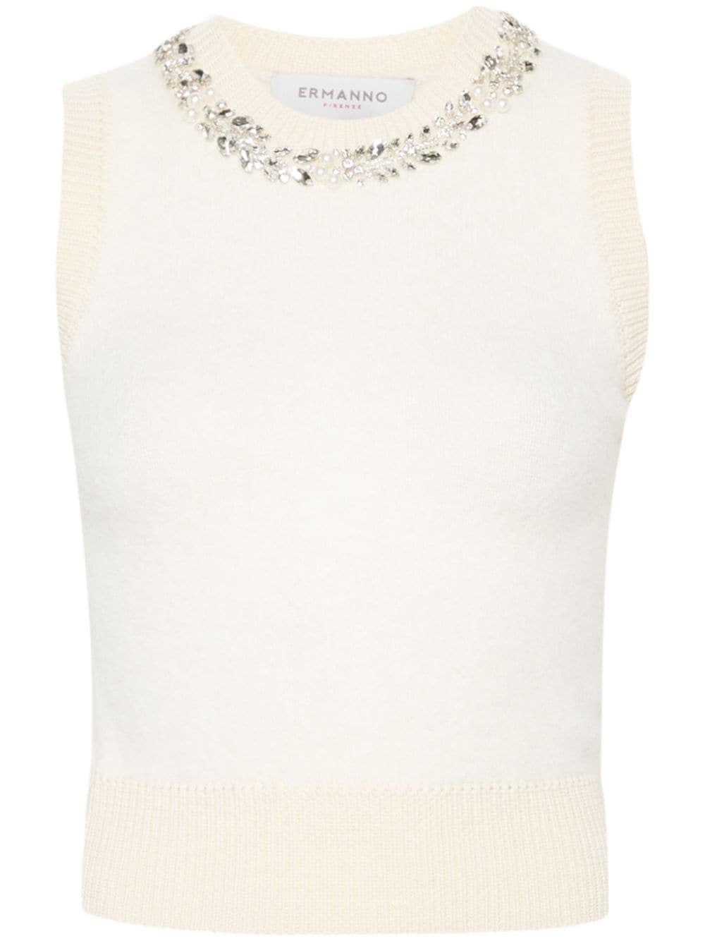 Ermanno ERMANNO- Wool Blend Embroidered Vest