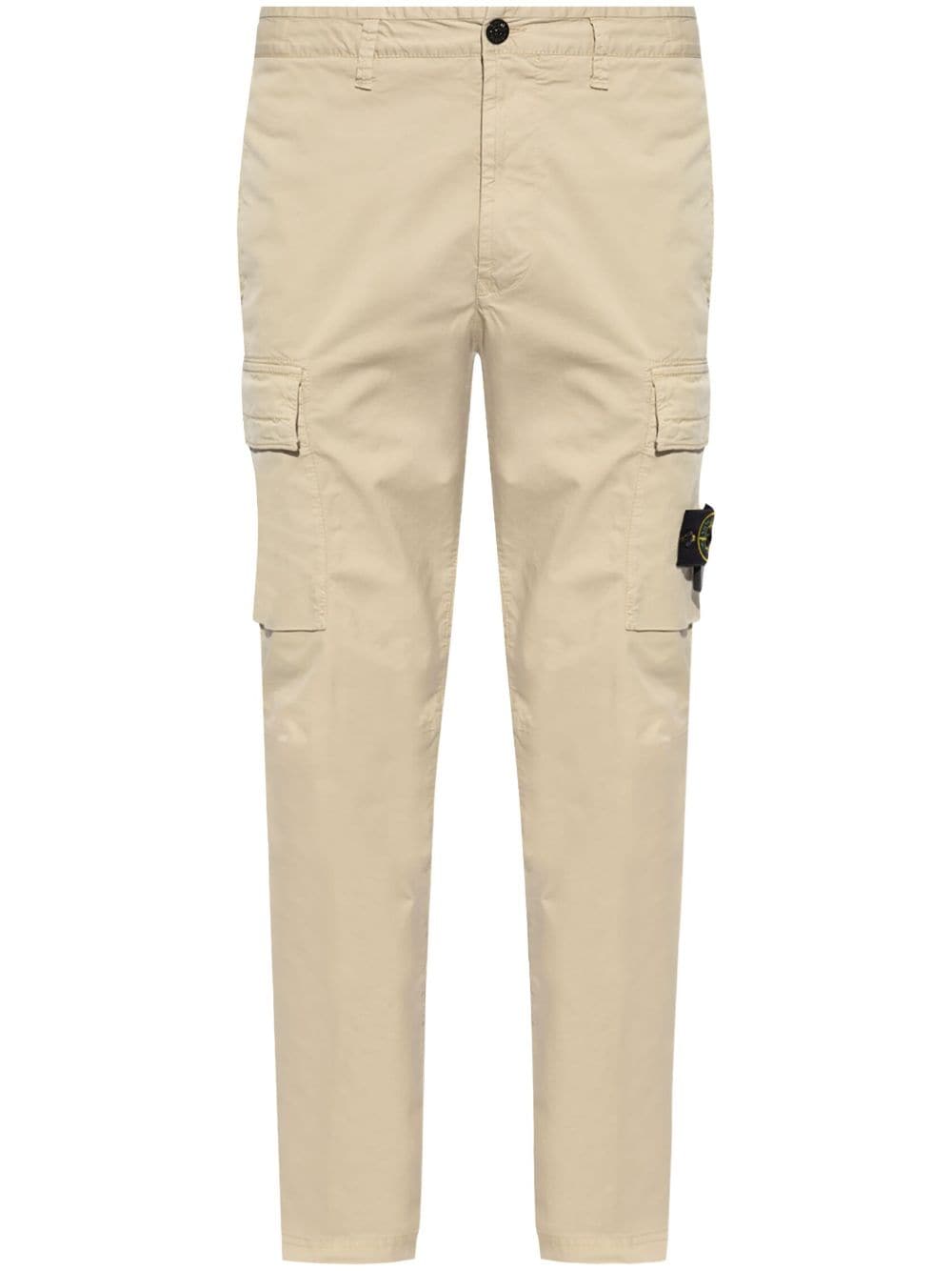 Stone Island STONE ISLAND- Logo Cotton Cargo Trousers