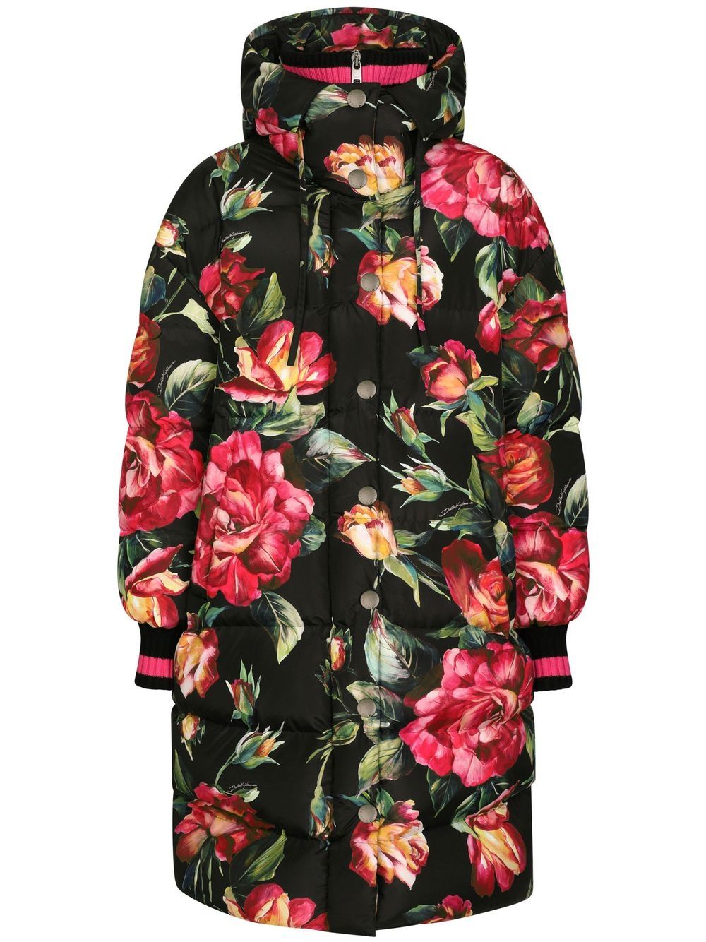 Dolce & Gabbana DOLCE & GABBANA- Rose Print Puffer Down Jacket