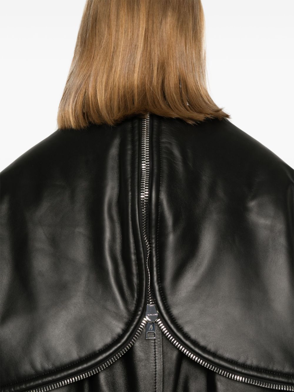 The Attico THE ATTICO- Leather Bomber Jacket