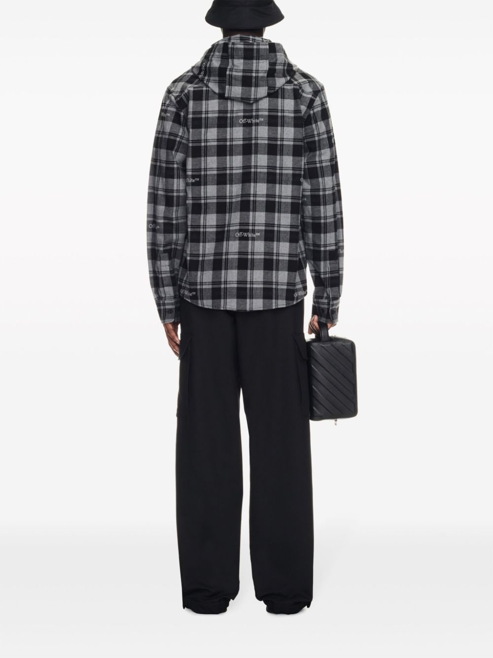 OFF-WHITE OFF-WHITE- Checked Flannel Hooded Shirt