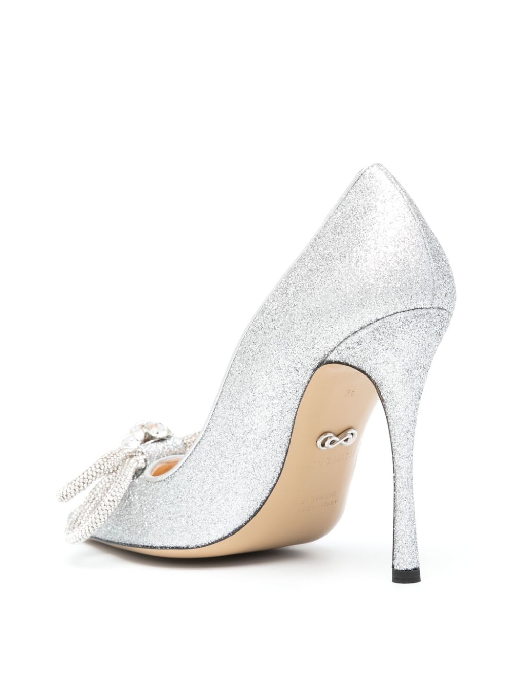 Mach & Mach MACH & MACH- Double Bow Glitter High Heel Pumps