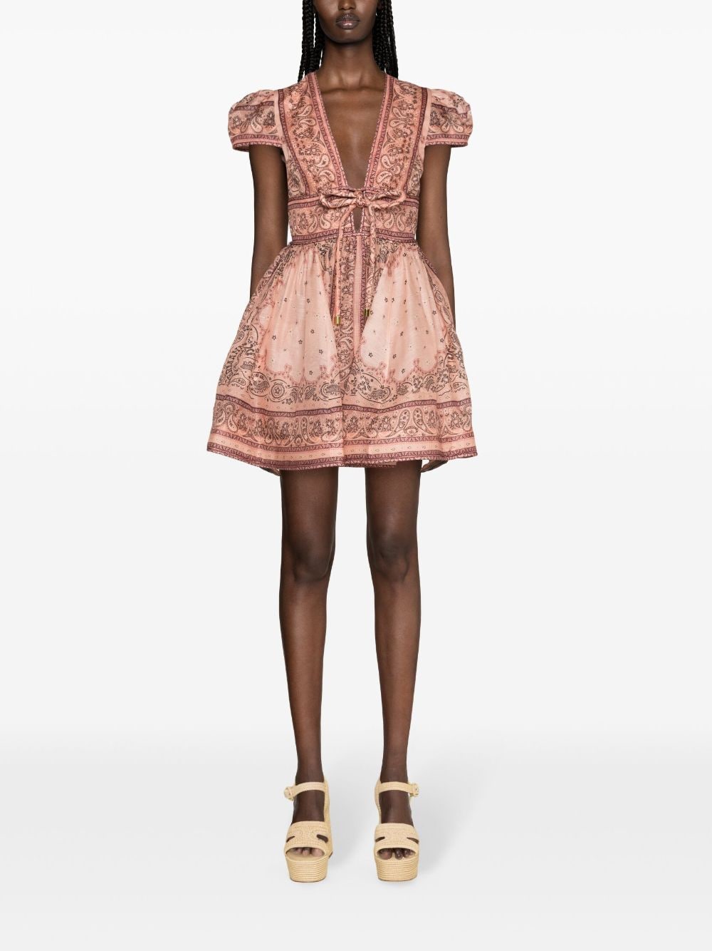 Zimmermann ZIMMERMANN- Bandana Print Linen And Silk Blend Mini Dress