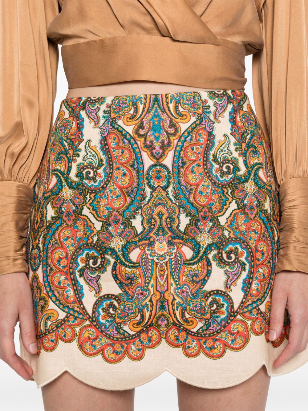 Zimmermann ZIMMERMANN- Paisley Print Linen Mini Skirt