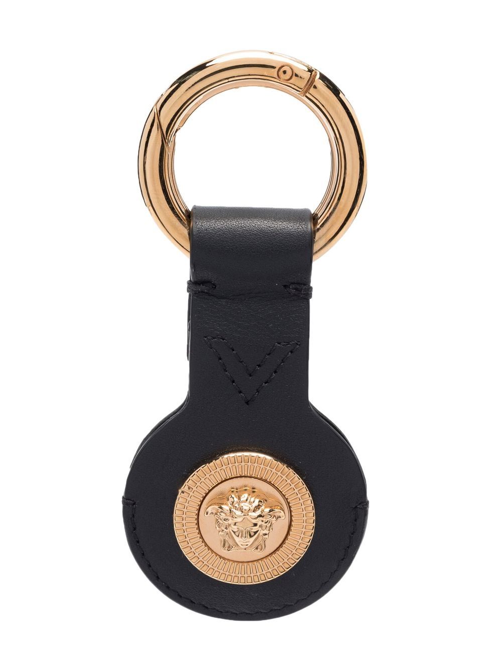 Versace VERSACE- Medusa Airtag Leather Keychain