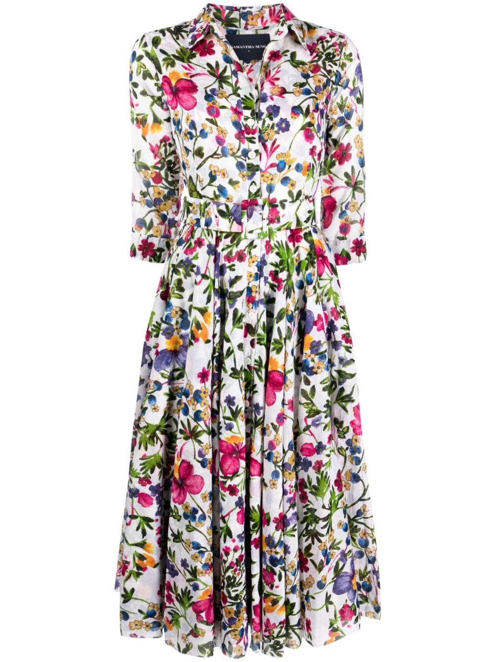 Samantha Sung SAMANTHA SUNG- Printed Cotton Midi Dress